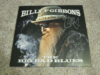 Billy Gibbons - Signed Big Bad Blues Vinyl With Tour Guitar Pick And Jsa Cert