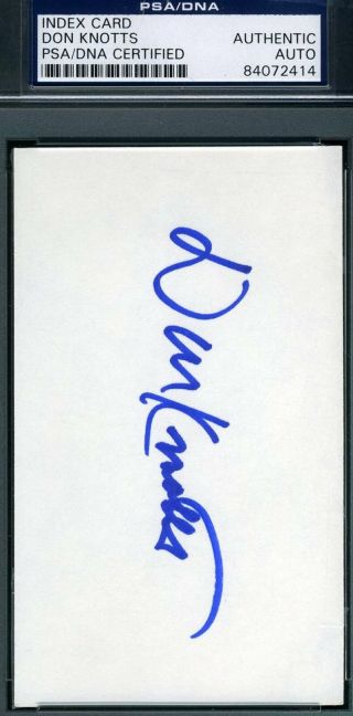 Don Knotts Hand Signed Psa Dna 3x5 Index Card Autograph Authentic