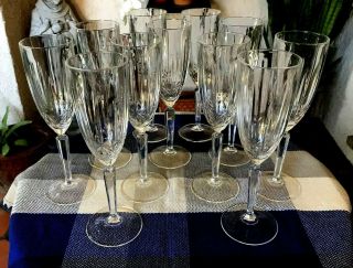 11pcs - Marquis By Waterford Crystal " Sparkle " Champagne Flutes 9.  25in T