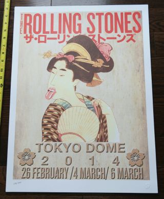 Rolling Stones 14 On Fire Tour 2014 Tokyo Dome Japan 172/500 Lithograph Poster