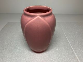 Rookwood Art Pottery Arts And Crafts Lotus Form Matte Pink Vase 2282 Year 1928