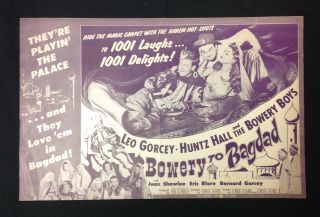 1955 " Bowery To Bagdad " Bowery Boys Movie Press Book Leo Gorcey Huntz Hall