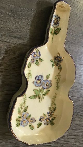 vintage handmade guitar dish signed Dorothy Hale.  Beautifully crafted. 5