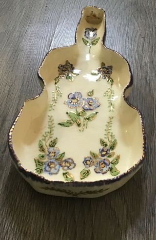 vintage handmade guitar dish signed Dorothy Hale.  Beautifully crafted. 6