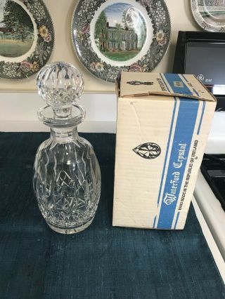 Vintage 10 5/8 " Waterford Lismore Cut Crystal Spirit Decanter