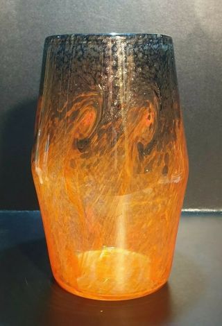 Monart/vasart/strathearn Perthshire Scottish Glass Vase Orange Gold Aventurine 2