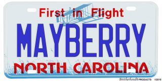 North Carolina Town Barney Fife And Andy Taylor Mayberry Aluminum License Plate