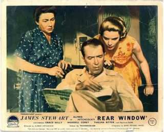 Rear Window Alfred Hitchcock James Stewart Grace Kelly Lobby Card 1954