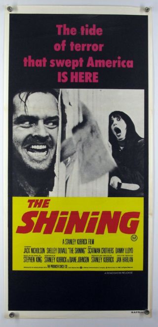The Shining Jack Nicholson King Kubrick Classic Horror Aus Daybill 1980