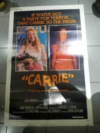 Carrie 27x41 Folded Movie Poster 1981 Sissy King Horror