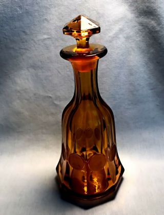 Fostoria Amber Coin Glass Decanter With Stopper