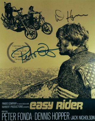 Peter Fonda Dennis Hopper Signed 8x10 Photo Autographed With