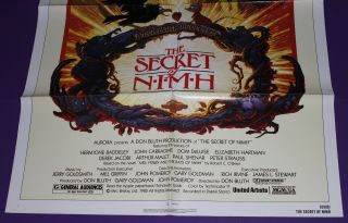 THE SECRET OF NIMH MOVIE POSTER ONE SHEET DON BLUTH 4