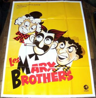 The Marx Brothers Metro Goldwyn - Mayer 1930s Comedy Burlesque Large French Poster