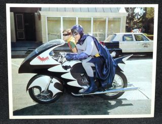 Batman 1966 Tv Show Adam West Burt Ward Batcycle Color Photo 1975 Batmobile