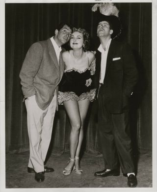 Jerry Lewis & Dean Martin Pose With Joan Shawlee Orig 1953 Portrait For Tv