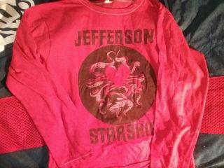 Jefferson Starship 1975 Red Octopus Grunt Promo Ls Shirt L Vg Rare Vtg Htf