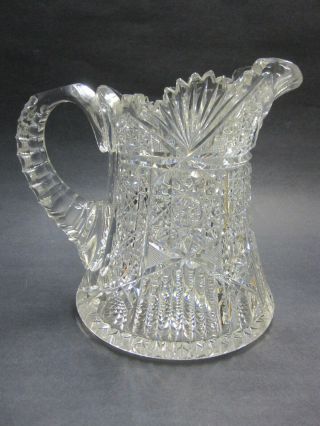 Antique American Brilliant Cut Crystal Water Pitcher Weighs Over 6 Lbs