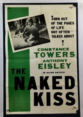 Naked Kiss Movie Poster (fair) One Sheet 1964 Bad Girl Constance Towers 540