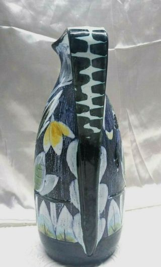 Mid Century 1950 ' s Tilgmans Sweden Hand Painted Art Pottery Vase 3