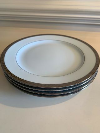Bernardaud Athena Platinum Salad Plates.  Set of Four.  Perfect. 2