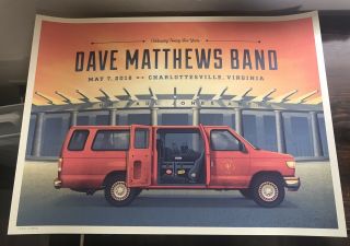 Dave Matthews Band Poster Print Dmb Charlottesville 2016 Tour
