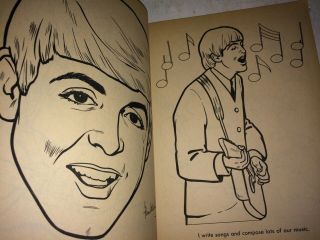 Vintage 1964 Nems The Beatles Official Coloring Book,  Saalfield, 6