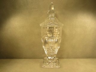 Rare Large Vintage Lead Crystal Hand Cut Glass Compote Candy Dish With Lid