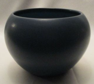 Marblehead Pottery Arts & Crafts Vase,  Ship Mark,  Marblehead Blue,  Matte Glaze 4