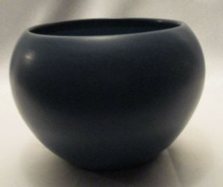 Marblehead Pottery Arts & Crafts Vase,  Ship Mark,  Marblehead Blue,  Matte Glaze 5