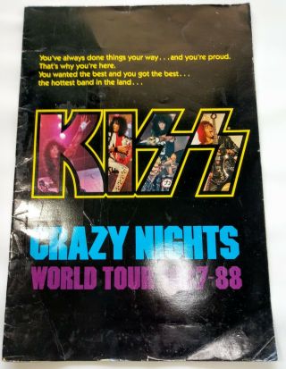 Kiss Crazy Nights Concert World Tour Book 1987 1988 Stanley Simmons Carr Kulick