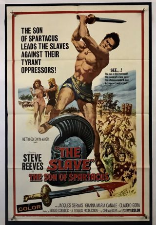 Slave Movie Poster (fine) One Sheet 1963 Steve Reeves Claudio Gora 3968