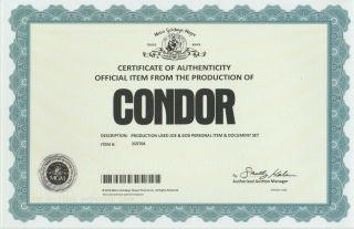 Condor TV - Show Production Prop William Hurt as Bob Sunglasses 5