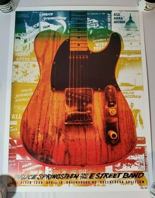 Bruce Springsteen The River Tour Poster 2016 Greensboro Cancelled Concert 82