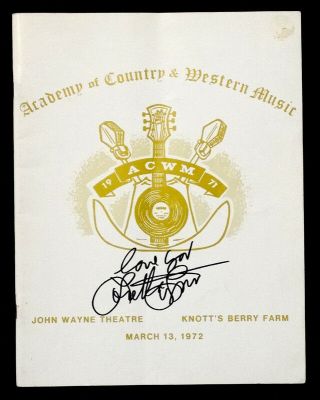 Vintage Loretta Lynn Signed Autograph On 1972 Acm Academy Country Music Program