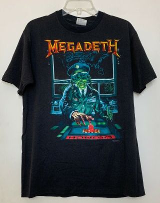 Vintage Megadeth Concert Tour T - Shirt 1990 Rust In Peace Size L