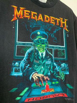Vintage MEGADETH Concert Tour T - Shirt 1990 Rust In Peace Size L 2