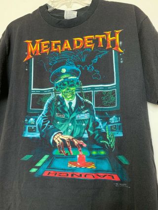 Vintage MEGADETH Concert Tour T - Shirt 1990 Rust In Peace Size L 3