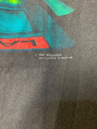 Vintage MEGADETH Concert Tour T - Shirt 1990 Rust In Peace Size L 4