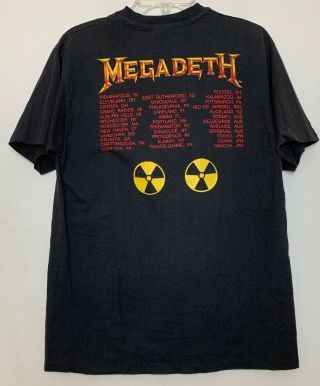 Vintage MEGADETH Concert Tour T - Shirt 1990 Rust In Peace Size L 5