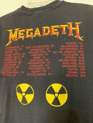 Vintage MEGADETH Concert Tour T - Shirt 1990 Rust In Peace Size L 6