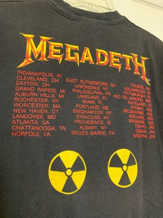 Vintage MEGADETH Concert Tour T - Shirt 1990 Rust In Peace Size L 7