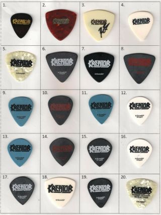 (3 Of 20) Rare And Collectable Kreator Guitar Pick / Plectrum