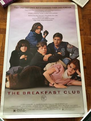 The Breakfast Club 1985 27x41 Movie Poster Rolled Rare 1 One Sheet