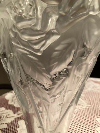 Shannon Crystal Art Deco Bohemian Frosted Vase With Rose Design 5