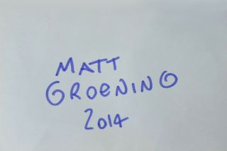 Matt Groening Autograph 2014 Large Signature Card Extremely Scarce