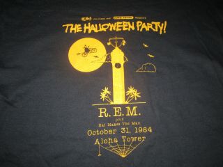 The Halloween Party Vintage Rem Aloha Tower 1984 Concert Tee Shirt R.  E.  M.  Stipe