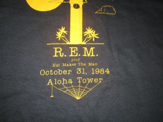 the HALLOWEEN PARTY VINTAGE REM ALOHA TOWER 1984 CONCERT TEE SHIRT R.  E.  M.  STIPE 3