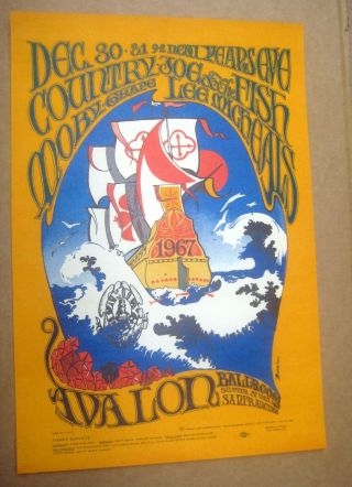 Fd - 41 - Op - 1 Concert Poster Avalon Moby Grape Country Joe Double H Press
