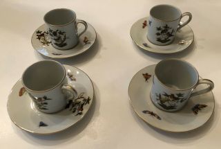Herend Rothschild Demitasse Cups And Saucers (4)